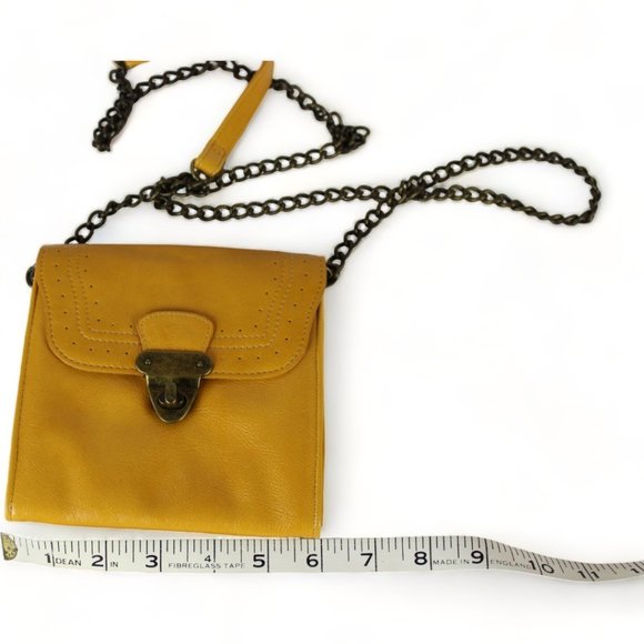 Steve Madden Small Messenger Bag Link Chain Shoulder Strap Faux Leather PU72 - Picture 8 of 9